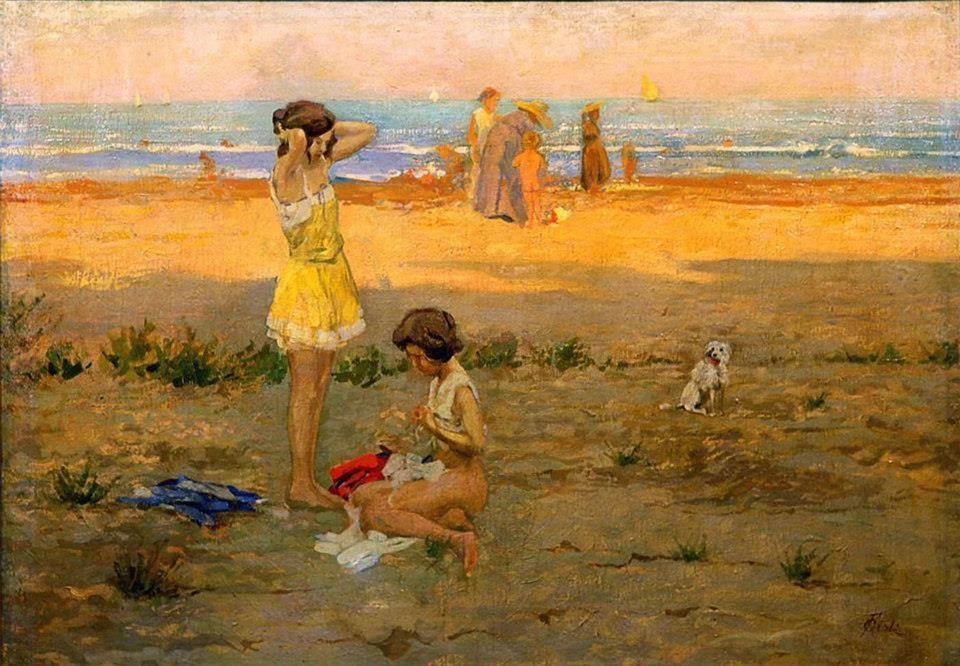 Sulla spiaggia, 1905 ca